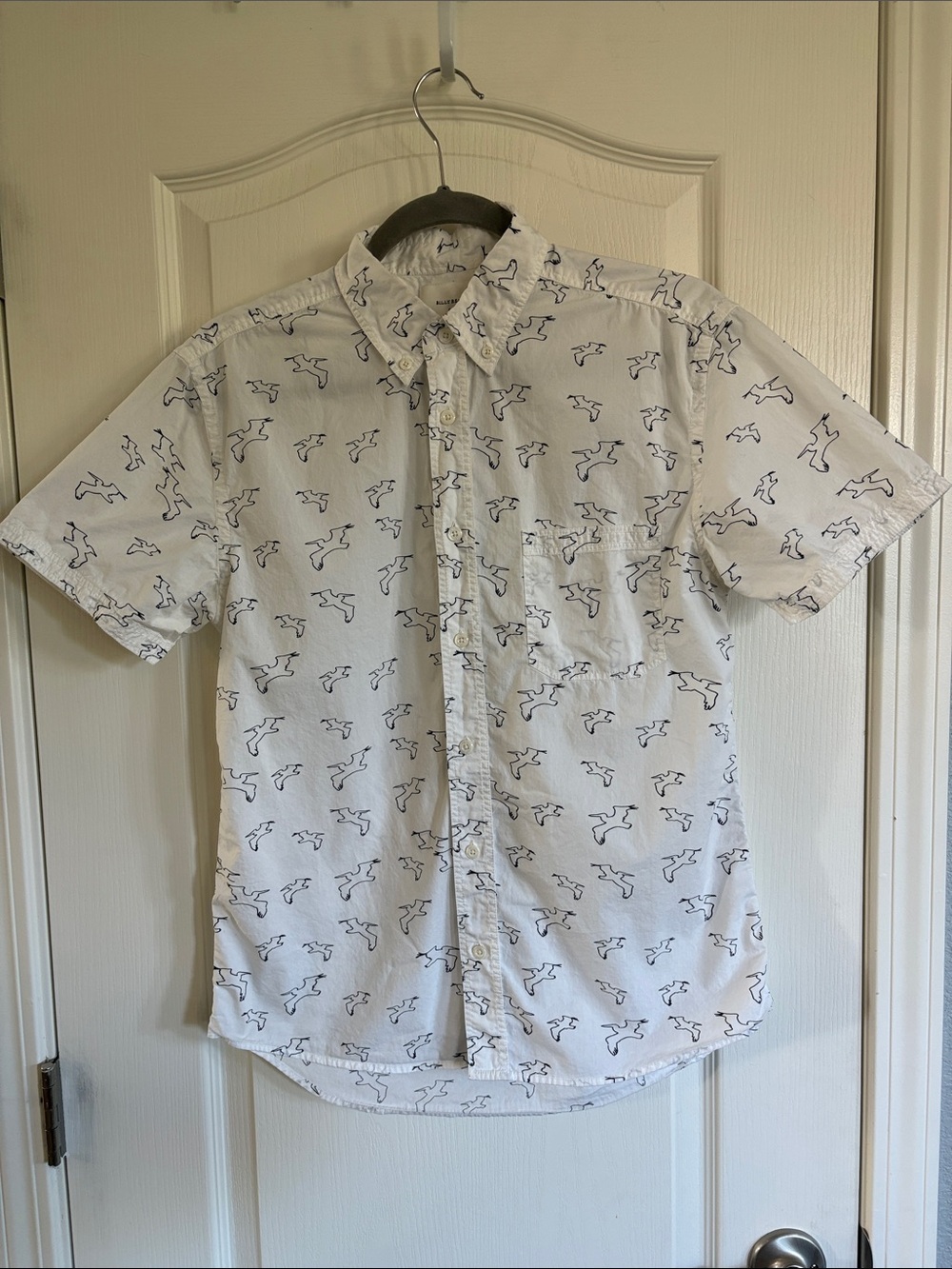Billy Reid bird print button up shirt